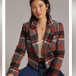 Favorite Daughter Plaid Double-Breasted Women's Jacket size M